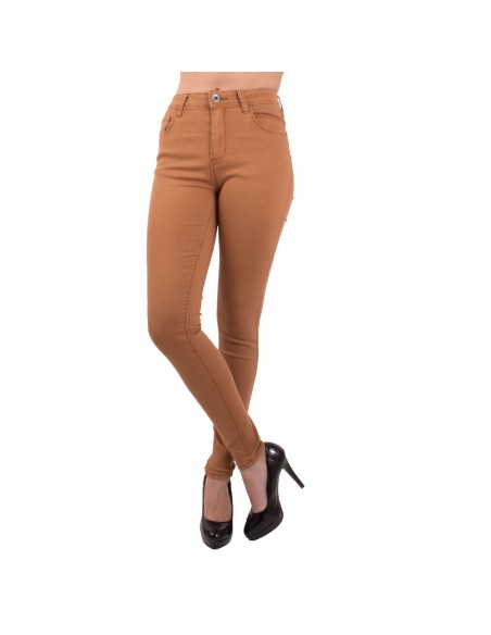 jean camel femme taille haute