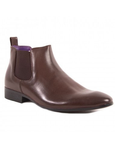 Bottines chelsea homme marron chocolat en simili cuir Bottines chelsea homme marron chocolat en simili cuir