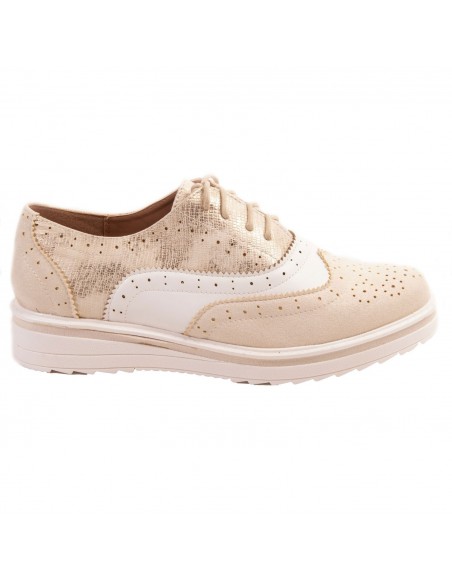 derbies femme beige