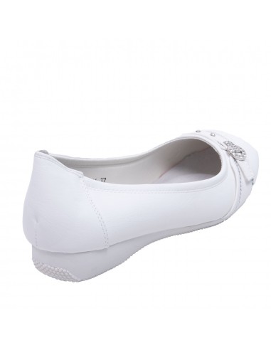 Ballerines noires souples semelle intérieure cuir & boucle décorative argentée strass