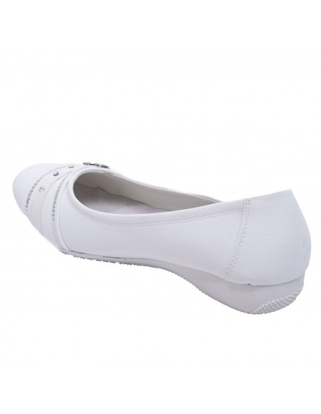 Ballerines noires souples semelle intérieure cuir & boucle décorative argentée strass