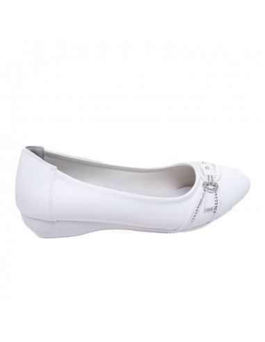 Ballerines noires souples semelle intérieure cuir & boucle décorative argentée strass