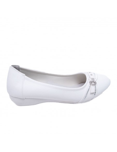 Ballerines noires souples semelle intérieure cuir & boucle décorative argentée strass