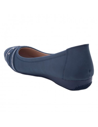 Ballerines noires souples semelle intérieure cuir & boucle décorative argentée strass