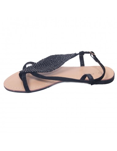 Sandales femme plume à strass avec brides nus pied et semelle cuir