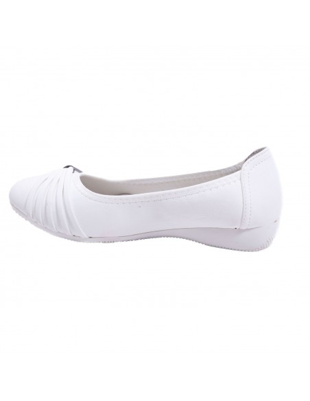 Ballerines noires souples semelle intérieure cuir & boucle décorative argentée strass