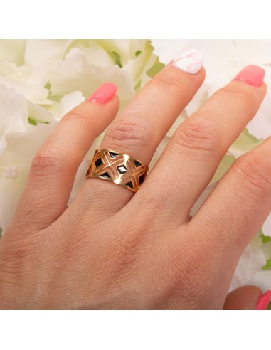 Bague femme épaisse acier inoxydable motif ajouré coloré bijoux réglable Bague femme épaisse acier inoxydable motif ajouré coloré bijoux réglable