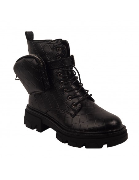 rangers femme cuir noir