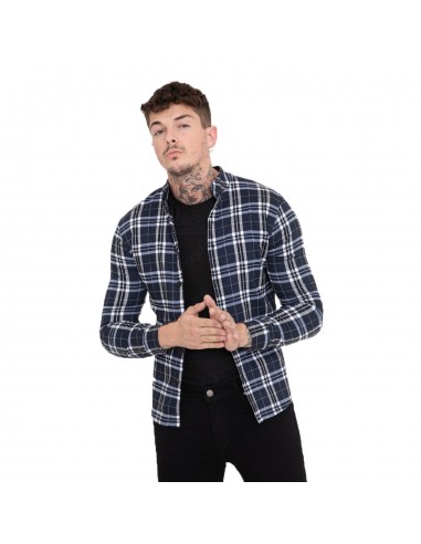 Chemise homme col officier motif tartan Chemise homme col officier motif tartan