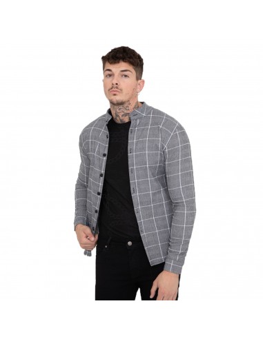 Chemise homme col officier motif tartan Chemise homme col officier motif tartan