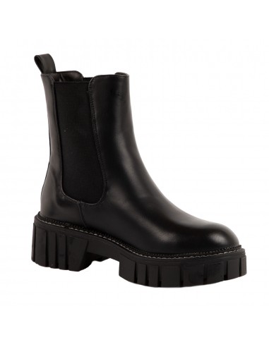 Boots chelsea montantes femme élastique noir semelle oversize en simili cuir Boots chelsea montantes femme élastique noir semelle oversize en simili cuir