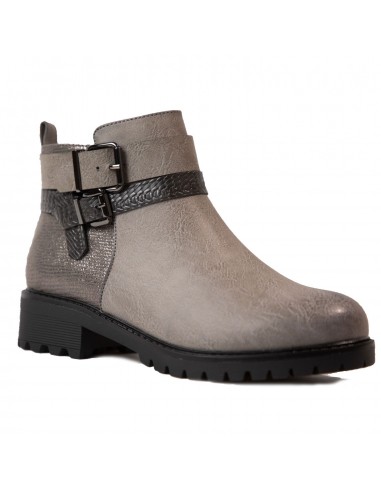 Bottines chelsea femme petit talon carré et lanière tresse brillante