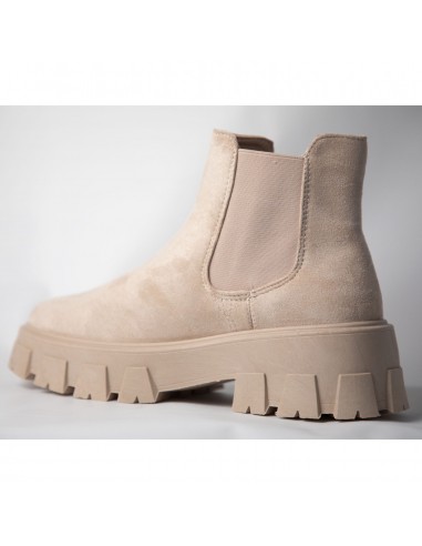Bottines plateforme daim beige ou...