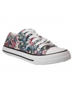 Basket toile online fleurie femme