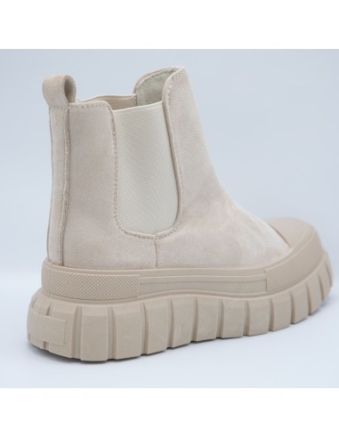 Bottines plateforme daim beige ou...