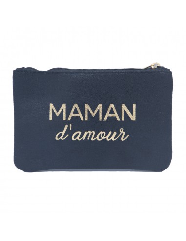 Pochette trousse coton cadeau personnalisé " Maman d'amour " maquillage
