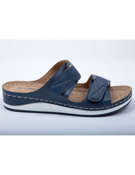 Mules orthopédiques Sabot Chausson femme à double lanières réglables pied sensible en simili cuir 36 au 41