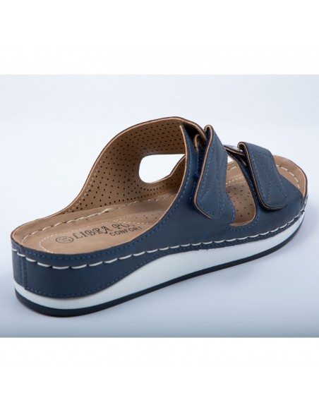 Mules orthopédiques Sabot Chausson femme à double lanières réglables pied sensible en simili cuir 36 au 41