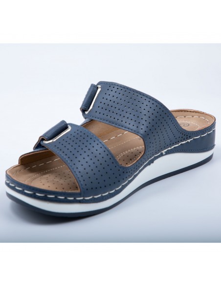 Mules orthopédiques Sabot Chausson femme à double lanières réglables pied sensible en simili cuir 36 au 41