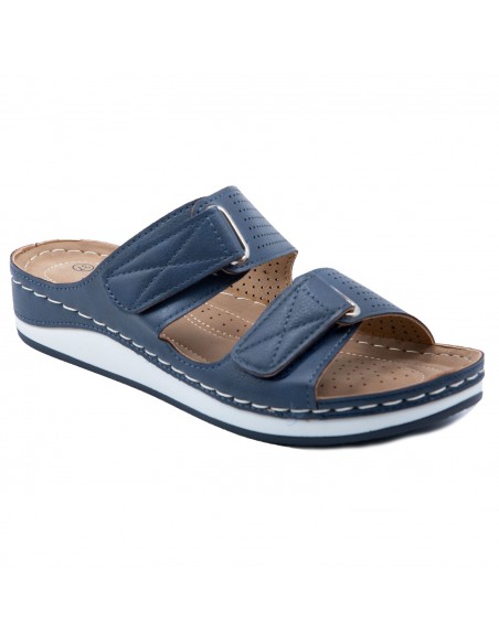 Mules orthopédiques Sabot Chausson femme à double lanières réglables pied sensible en simili cuir 36 au 41