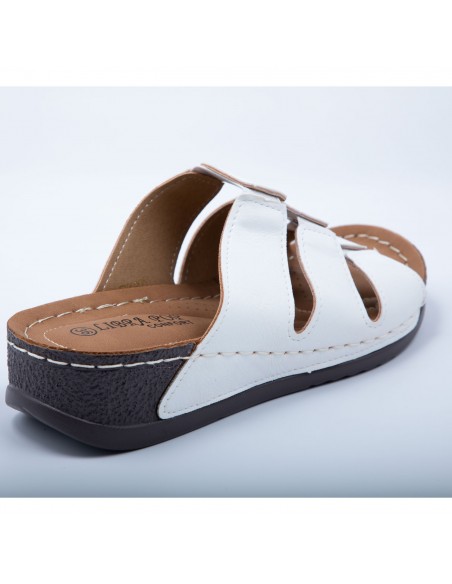 Sandales Femme Confort – Mules Orthopédiques, Semelle Antidérapante & Légère – Chaussures Mode Noir Vernis, Noir Mat, Doré