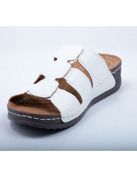 Sandales Femme Confort – Mules Orthopédiques, Semelle Antidérapante & Légère – Chaussures Mode Noir Vernis, Noir Mat, Doré