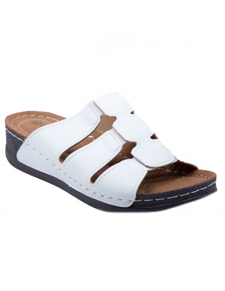 Sandales Femme Confort – Mules Orthopédiques, Semelle Antidérapante & Légère – Chaussures Mode Noir Vernis, Noir Mat, Doré