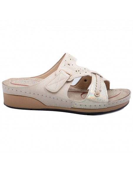 Mules Femme Confortables en Simili Cuir - Mules Orthopédiques avec Semelle Anatomique et Bride Réglable 35-42