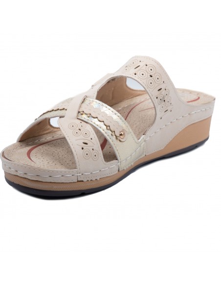 Mules Femme Confortables en Simili Cuir - Mules Orthopédiques avec Semelle Anatomique et Bride Réglable 35-42