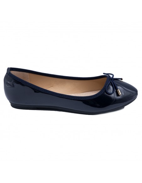 Ballerines femme classiques vernies semelle intérieure cuir