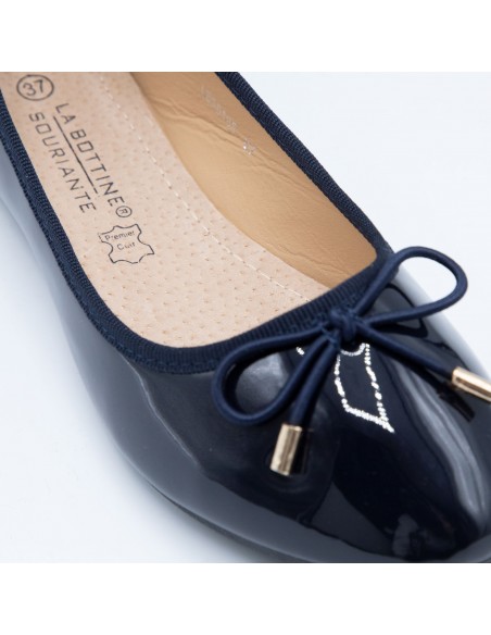 Ballerines femme classiques vernies semelle intérieure cuir