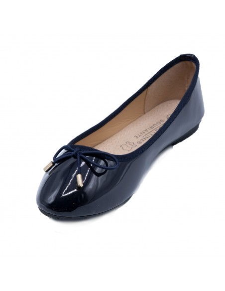 Ballerines femme classiques vernies semelle intérieure cuir