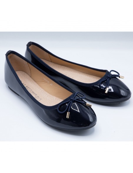 Ballerines femme classiques vernies semelle intérieure cuir