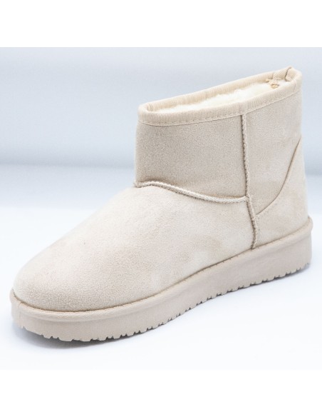 Bottes fourrées femme hiver forme boots basses à fourrure synthétique chaude & antidérapante