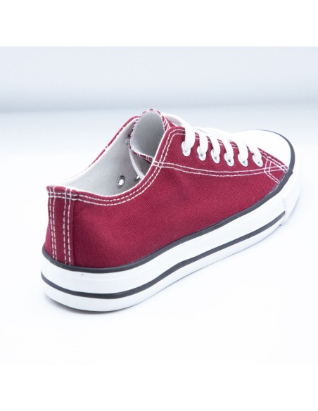 Baskets toile tennis femme semelle caoutchouc blanc,bordeaux,noir,bleu marine,jaune,kaki