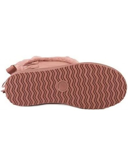 Bottes fourrées femme hiver , chaudes et confortables avec ruban satiné et fourrure intérieure , antidérapante