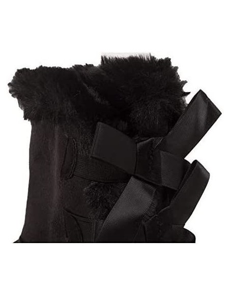 Bottes fourrées femme hiver , chaudes et confortables avec ruban satiné et fourrure intérieure , antidérapante