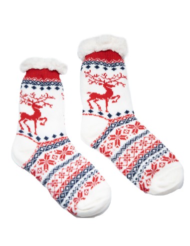 Chaussettes de Noël polaire femme adulte fourrées chaudes idée cadeau - Chaussons / Chaussettes antidérapants