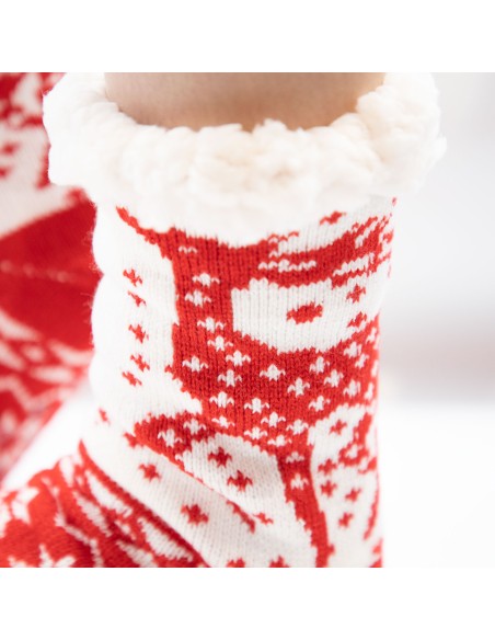 Chaussettes de Noël polaire femme adulte fourrées chaudes idée cadeau - Chaussons / Chaussettes antidérapants
