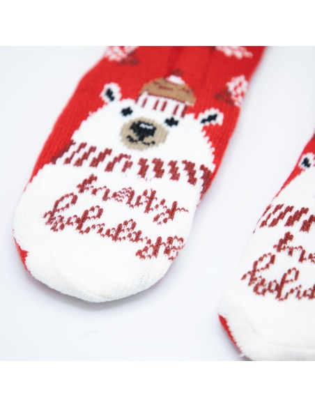 Chaussons Chaussette de Noël pour enfant fille & garçon fourré antidérapant