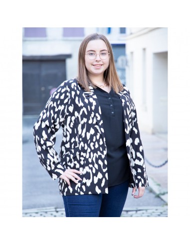 Blazer femme grandes tailles imprimé motif léopard du 42 au 50