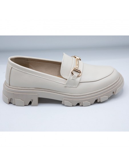 Mocassins plateformes loafers semelle crantée confort fantaisie dorure