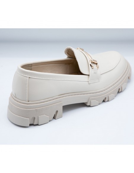 Mocassins plateformes loafers semelle crantée confort fantaisie dorure