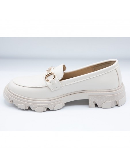 Mocassins plateformes loafers semelle crantée confort fantaisie dorure