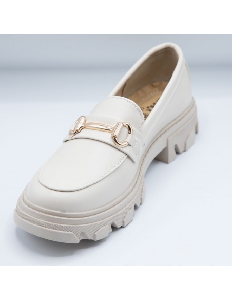 Mocassins plateformes loafers semelle crantée confort fantaisie dorure