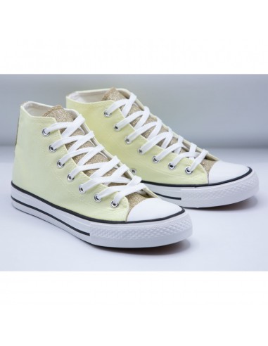 Tennis montantes en toile femme...