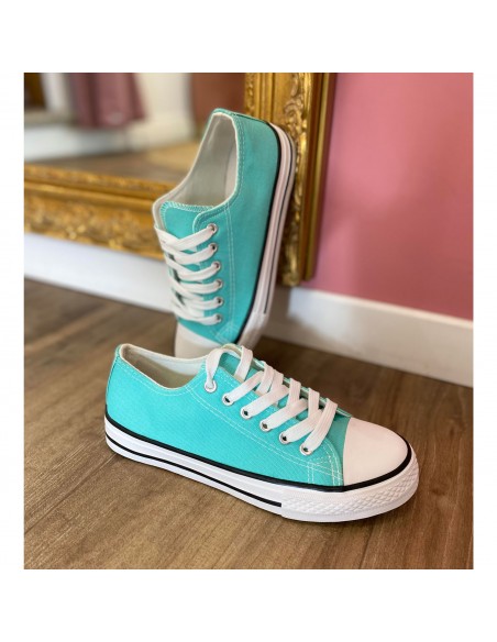 Baskets toile tennis femme semelle caoutchouc blanc,bordeaux,noir,bleu marine,jaune,kaki