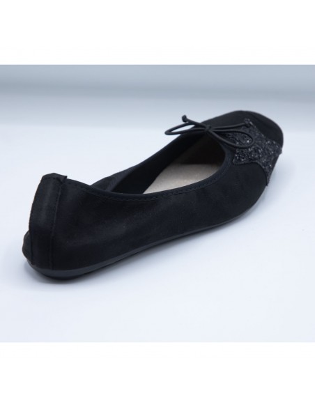 Ballerines Femme en Daim avec Semelle Intérieure Cuir motif Etoile Pailletée