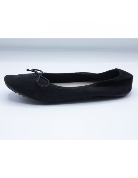 Ballerines Femme en Daim avec Semelle Intérieure Cuir motif Etoile Pailletée