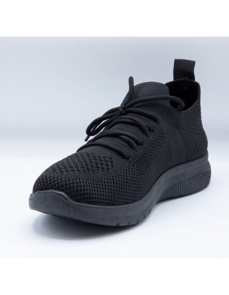 Baskets confort femme textile élastique mesh fitness training légères avec lacet